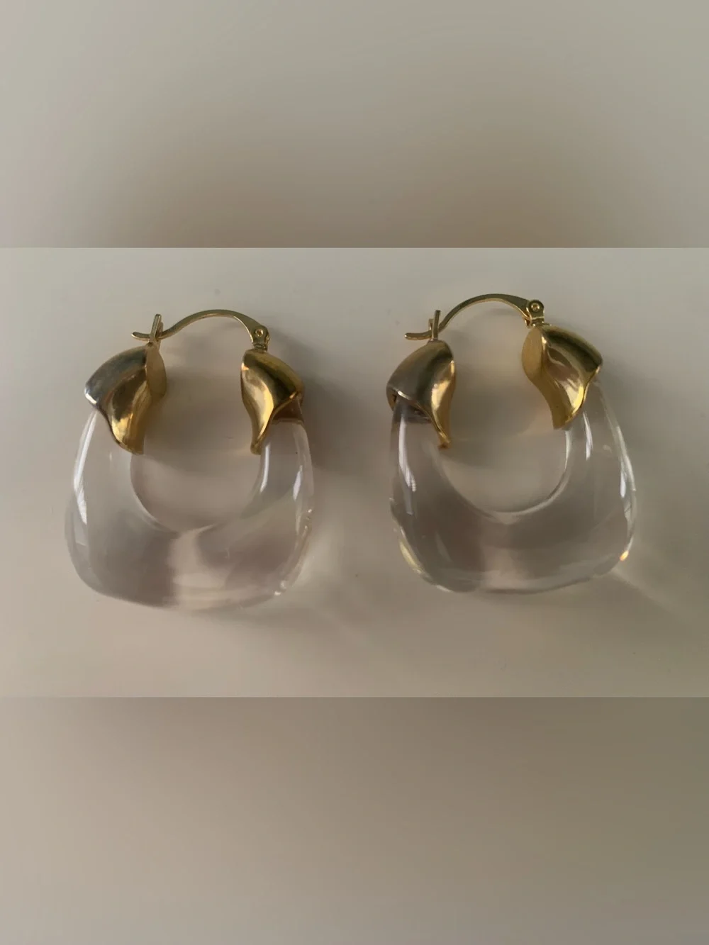Gold & Clear Acrylic Earrings